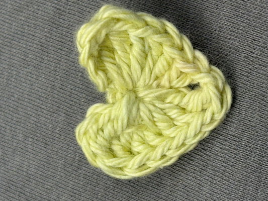 Crochet heart pin
